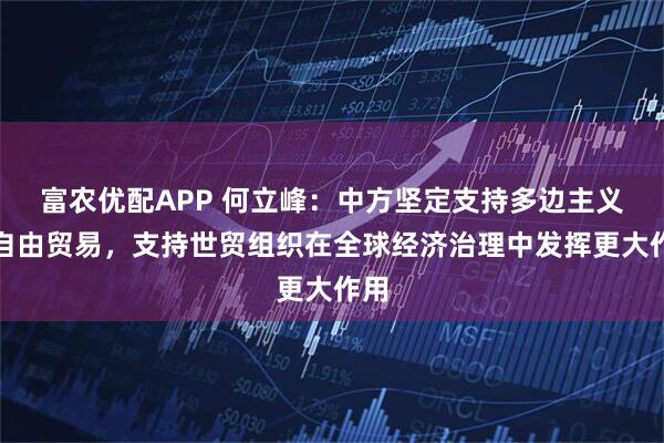 富农优配APP 何立峰：中方坚定支持多边主义和自由贸易，支持世贸组织在全球经济治理中发挥更大作用
